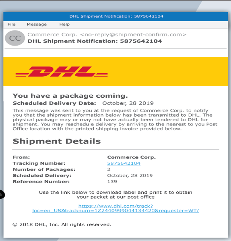 DHL pshishing